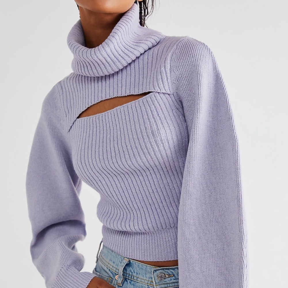Free People Ariel Turtleneck Pullover Size XS- Violet Thunder💜💜💜